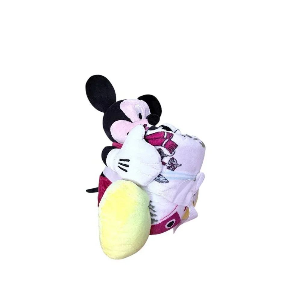 Disney Mickey Mouse 19” Buddy Plush Toy Plus Holiday Winter 50”x60” Throw NWT